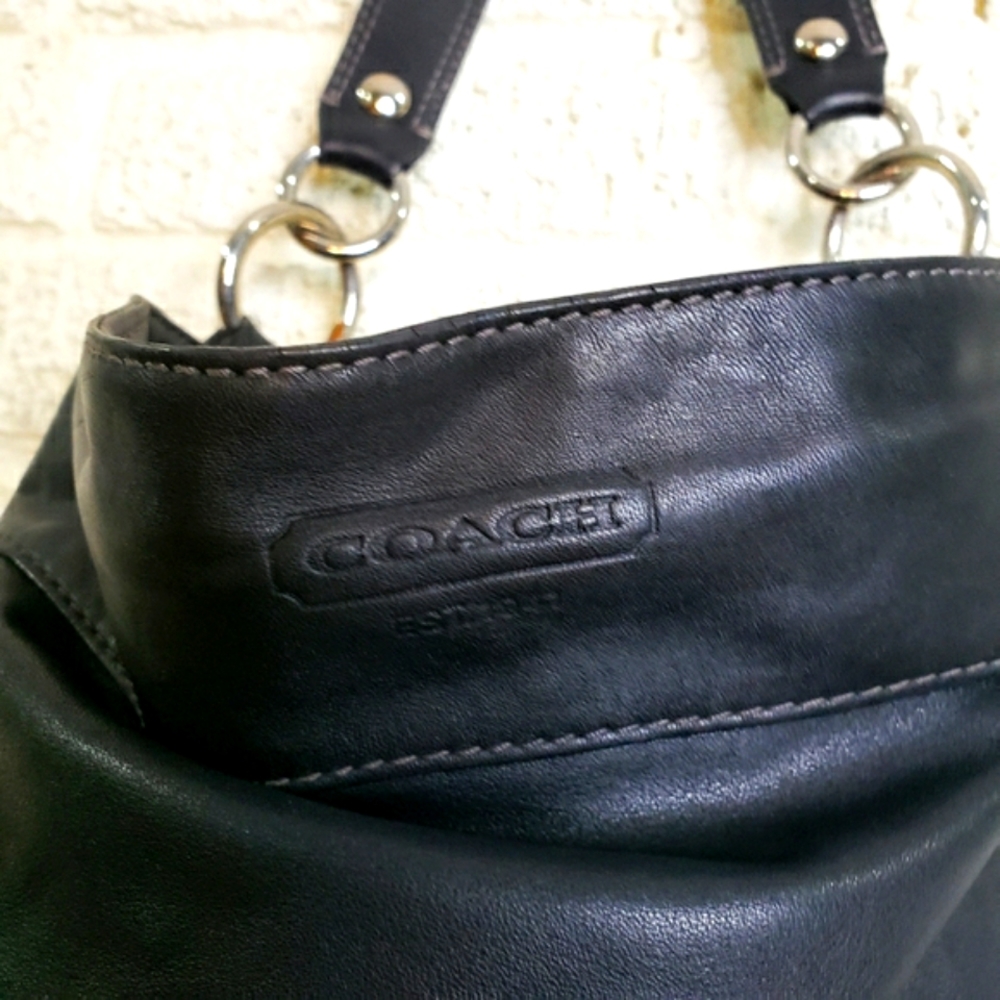 Coach Zoe Large Leather Hobo Shoulder Handbag - Picture 5 of 11